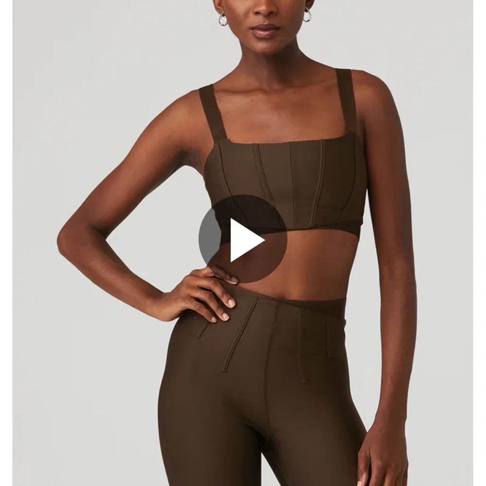Alo corset bra and leggings in espresso